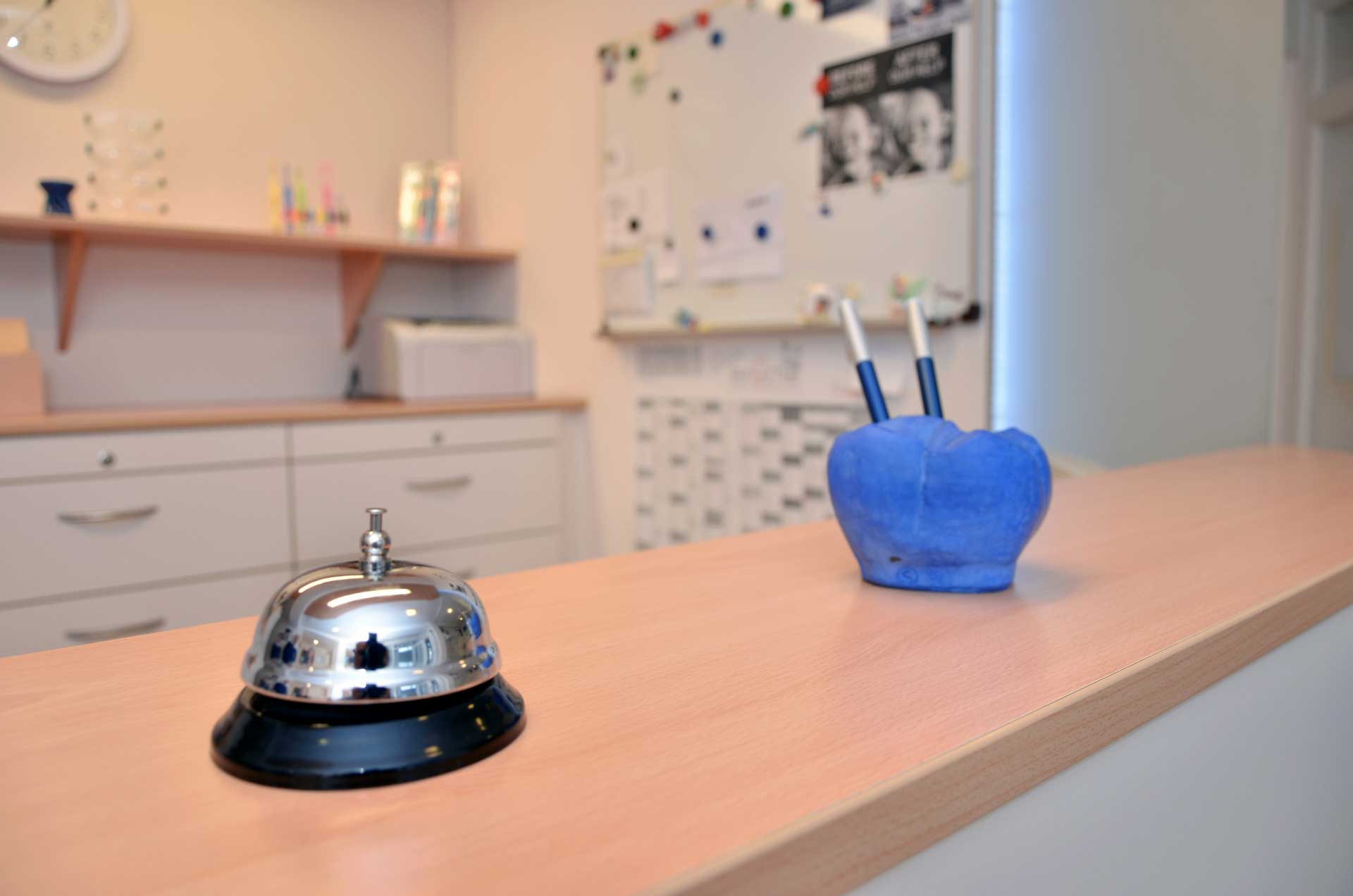 Nahaufname der Rezeption